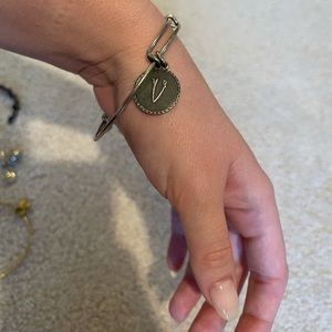 ALEX and ANI “V” initial bracelet